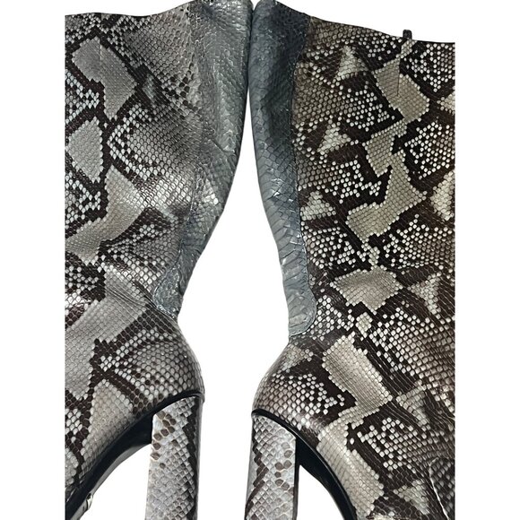 Gucci Aquamarine Blue Python Horse bit Knee-High Lillian Boots – Size 42– New - Picture 13 of 16